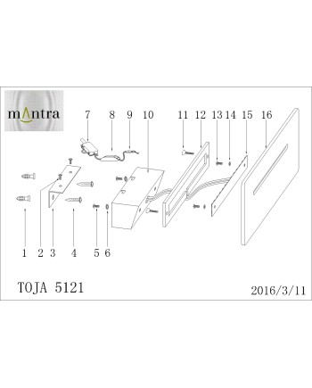 ***OFER/DES*** TOJA * APLIQUE LED RECTANGULAR 16W 4000K